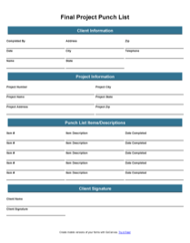 Punch List Form and Template for Contractors | GoCanvas